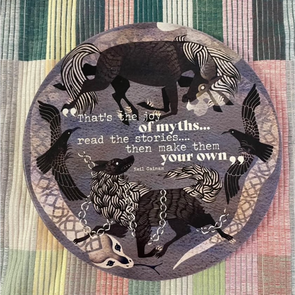 LAST CHANCE - Ceramic Trivet - Neil Gaiman Mythology pint